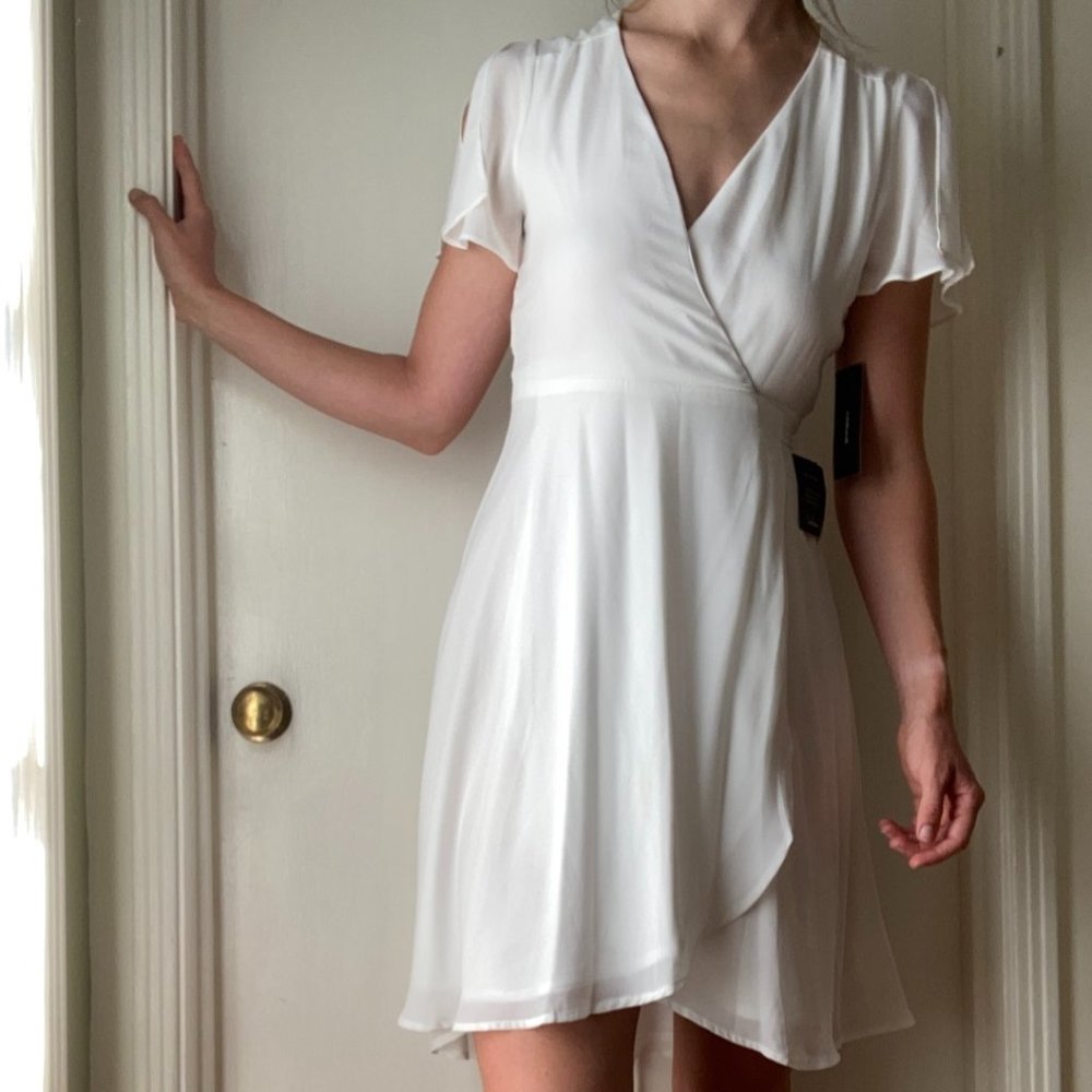 New White Small Wrap Dress